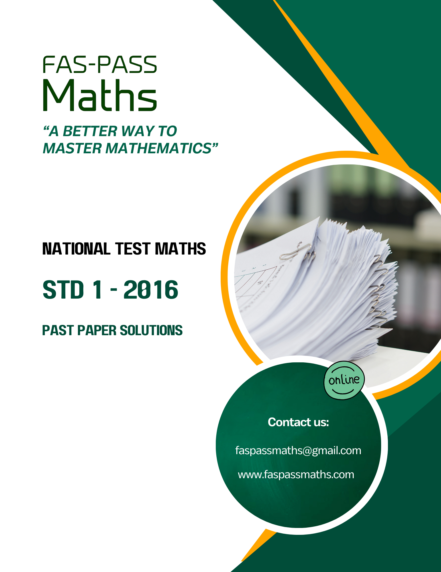Fas Test National Test - Standard 1 – Fas-Pas Maths Store